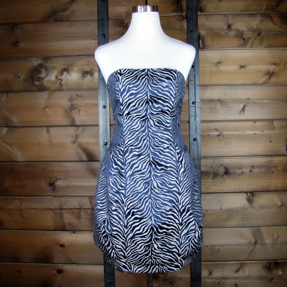 Jessica McClintock Bubble Zebra Print Dress - 6
